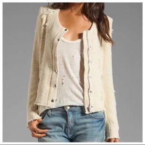 IRO blazer Regan boucle Tweed yellow jacket size 0